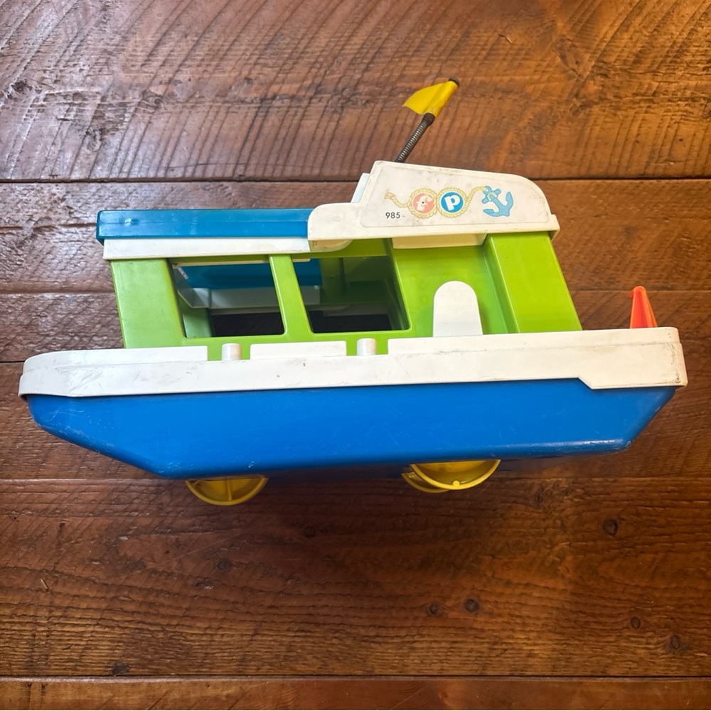 Vintage 1972 Fisher Price Little People Play Family HAPPY HOUSEBOAT #985